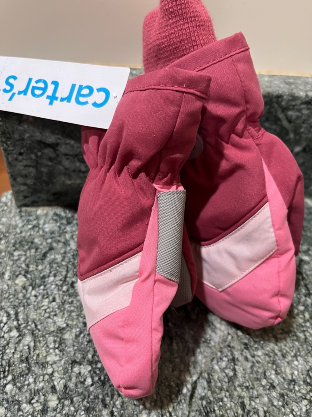 Carter's Two-Tone Pink Kids Mittens with Grip Patch